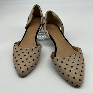 Gap Tan with Black Polka Dot Flats size 8